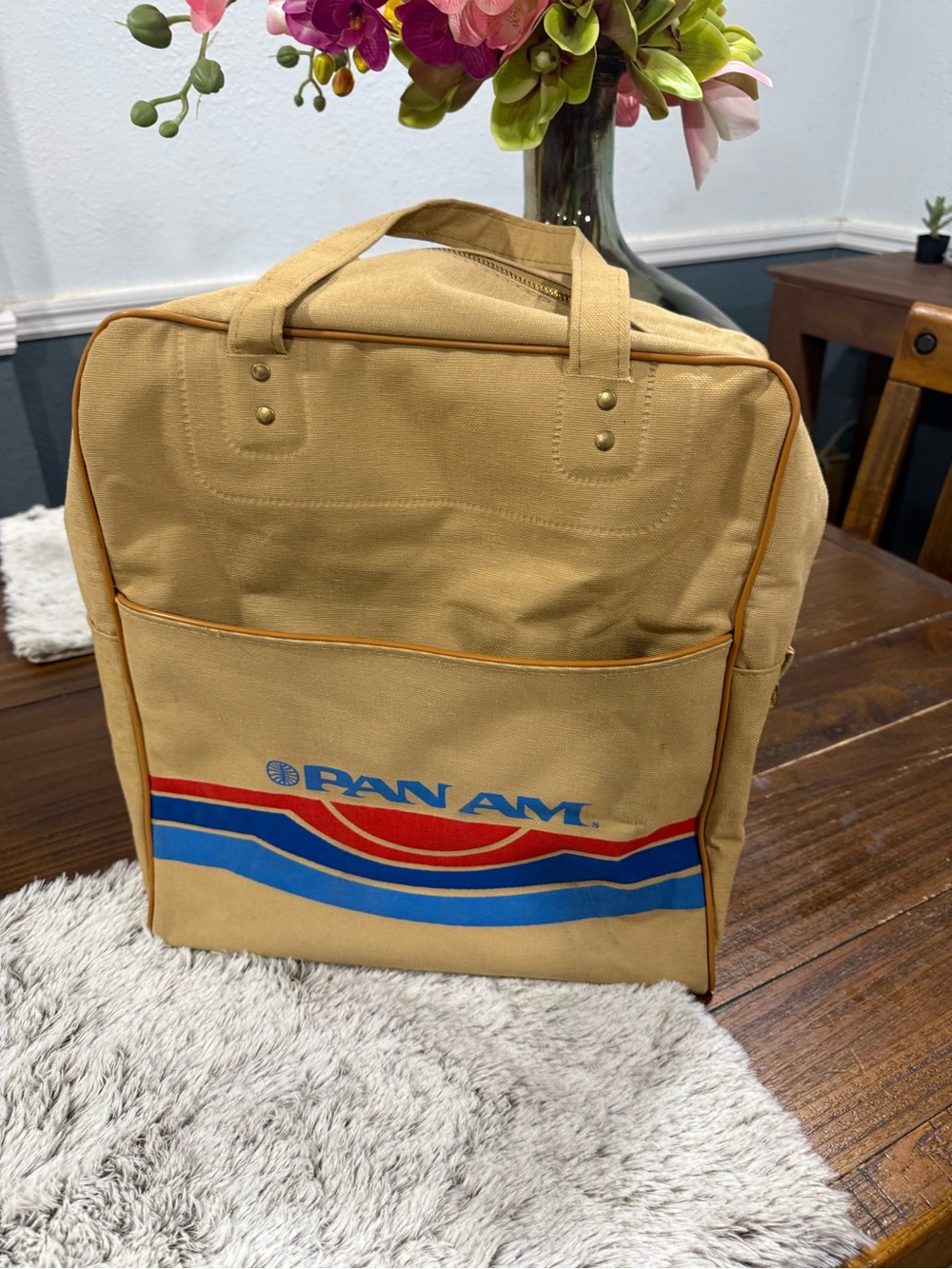 Pan Am Canvas Travel Backpack with Retro Logo